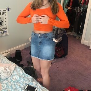 orange crop top